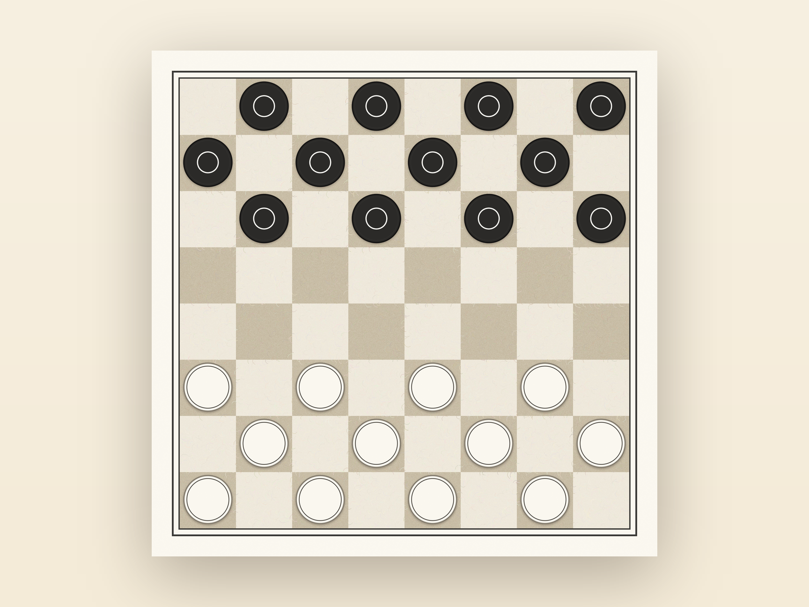 Checkers board in the calm Paper skin